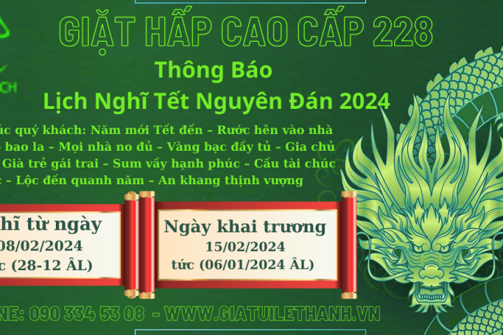 Thông báo lịch nghĩ tết nguyên đán 2024- Xuân Giáp Thìn